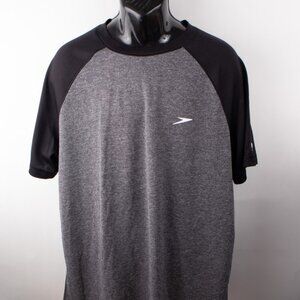 Speedo Men's XL T-Shirt Black and Gray UV Protection Activewear